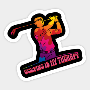 Golfing Is My Therapy Sticker